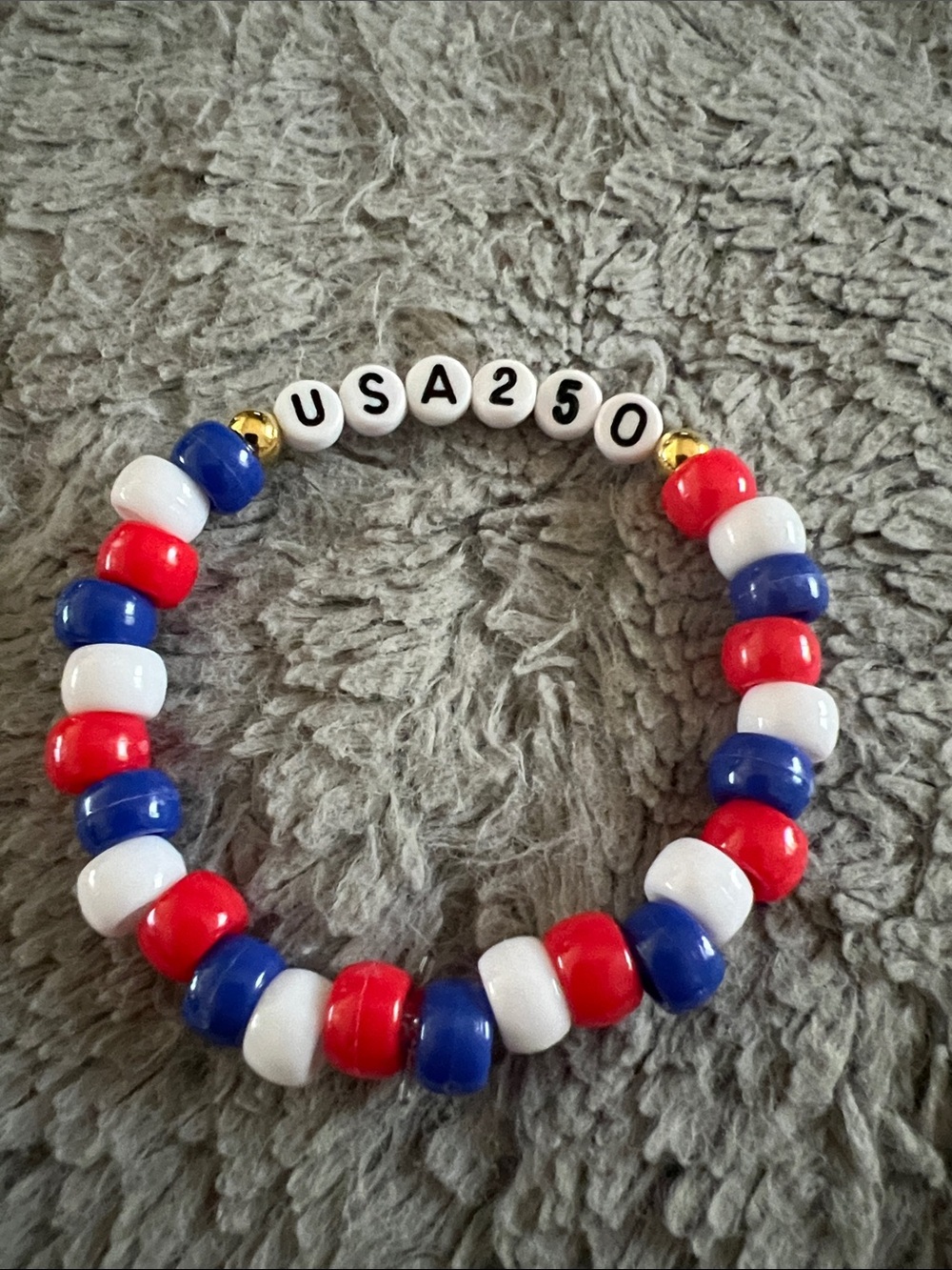 USA Beaded Kids Bracelet - Red White Blue